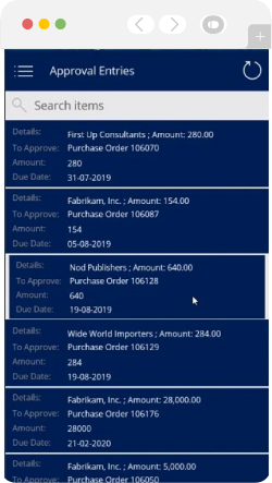 Navigate Approval Entries Navigate Approval Entries
