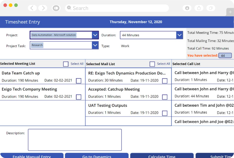 Simple Interface Simple Interface | Get best solution for Timesheet Automation Power App from Exigo Tech Australia