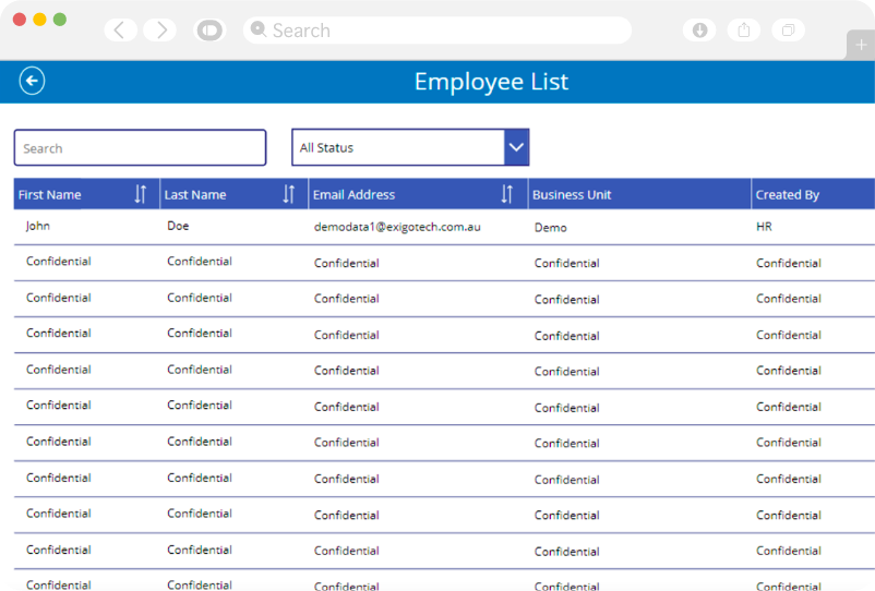 Track Employees Onboarding Request