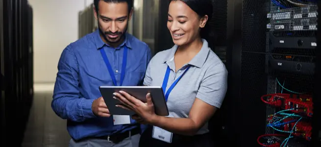 Two IT professionals managing virtual machines and bare metal servers using Azure Arc, achieving comprehensive visibility and management across hybrid infrastructures. Azure Arc helps organizations maintain an at-scale searchable inventory for efficient resource tracking and management, a core offering from Exigo Tech. Two IT professionals managing virtual machines and bare metal servers using Azure Arc, achieving comprehensive visibility and management across hybrid infrastructures. Azure Arc helps organizations maintain an at-scale searchable inventory for efficient resource tracking and management, a core offering from Exigo Tech.