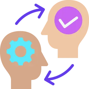 Icon symbolizing cognitive solutions for enhancing intelligent automation with enriched and validated data insights Icon symbolizing cognitive solutions for enhancing intelligent automation with enriched and validated data insights