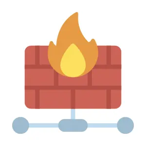 Icon of a firewall with flames, representing Exigo Tech's Adapt S1 solution in Australia for integrated security including firewalls and threat prevention Icon of a firewall with flames, representing Exigo Tech's Adapt S1 solution in Australia for integrated security including firewalls and threat prevention