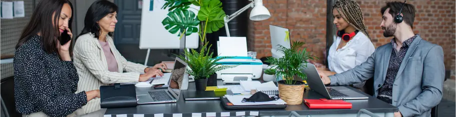 Collaborative team working with Microsoft applications in a modern office setup, representing Exigo Tech's Modern Workplace solutions tailored for Australian businesses Collaborative team working with Microsoft applications in a modern office setup, representing Exigo Tech's Modern Workplace solutions tailored for Australian businesses