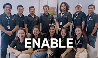 Exigo Tech Mission - ENABLE with background Philippines team