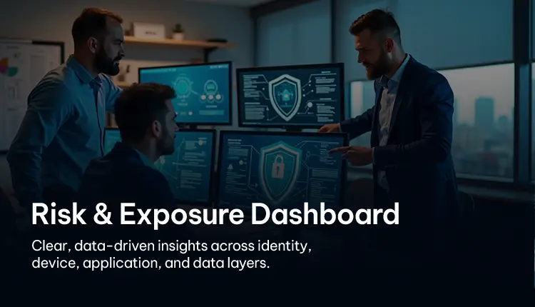 Team members reviewing a cybersecurity dashboard with data-driven insights Team members reviewing a cybersecurity dashboard with data-driven insights