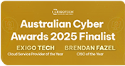 Exigo Tech - Australian Cyber Awards 2025 Finalist for Cloud Service Provider of the Year Exigo Tech - Australian Cyber Awards 2025 Finalist for Cloud Service Provider of the Year